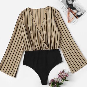 Bell Sleeve Striped Bodysuit